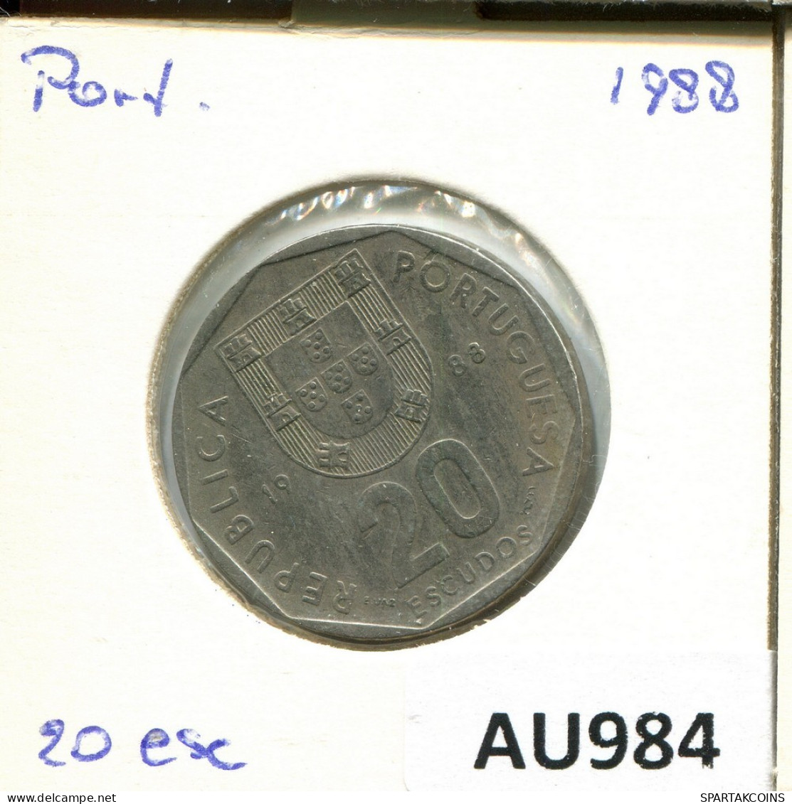 20 ESCUDOS 1988 PORTUGAL Coin #AU984.U.A - Portogallo