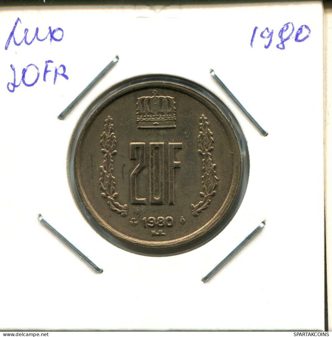 20 FRANCS 1980 LUXEMBOURG Coin #AT245.U.A - Lussemburgo
