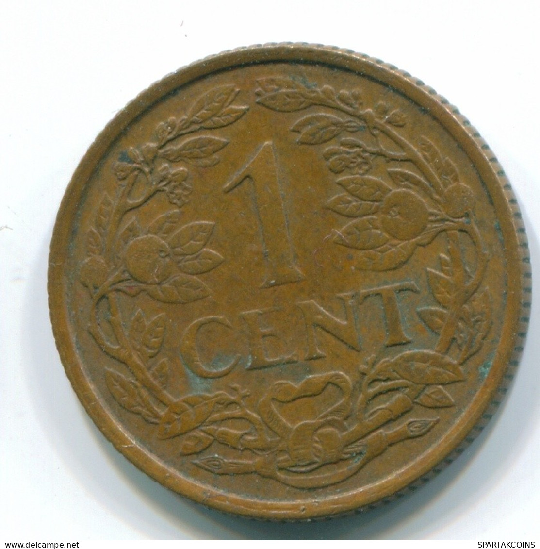1 CENT 1963 ANTILLAS NEERLANDESAS Bronze Fish Colonial Moneda #S11074.E.A - Antilles Néerlandaises