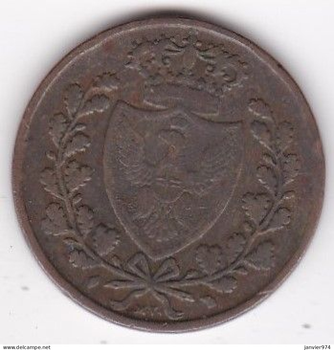 Sardaigne 5 Centesimi 1826 Tète Aigle Carlo Felice, En Cuivre - Piémont-Sardaigne-Savoie Italienne