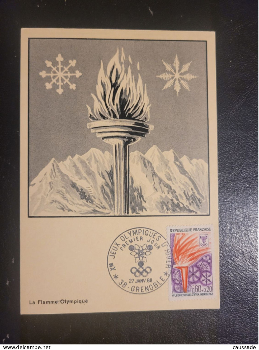 JEUX OLYMPIQUES D'HIVER Le 27 Janvier 1968 à GRENOBLE (38) - Olympic Games