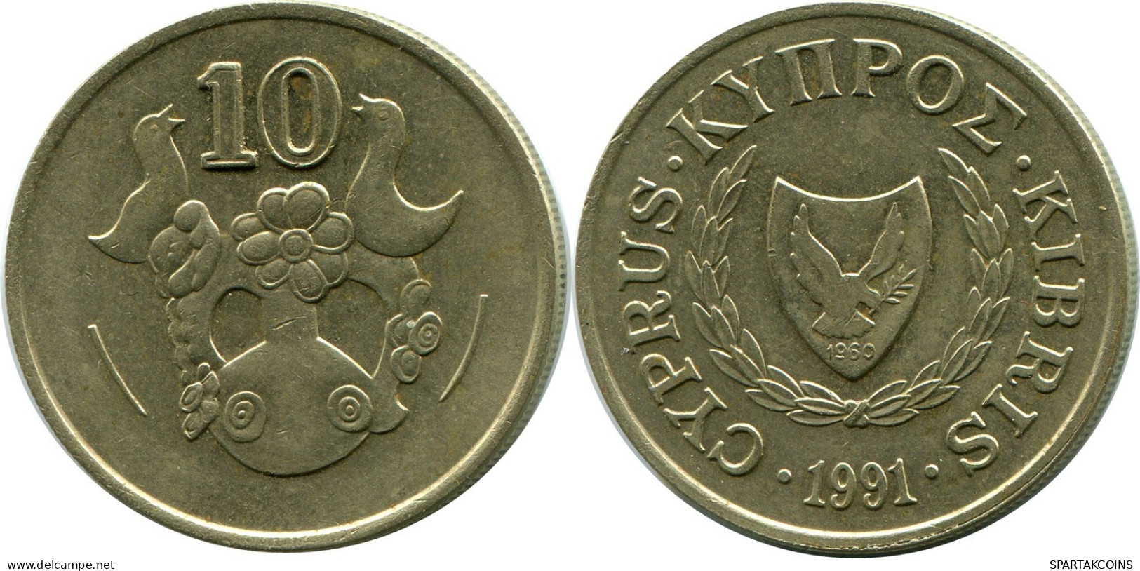 10 CENTS 1991 CHIPRE CYPRUS Moneda #AP296.E.A - Zypern