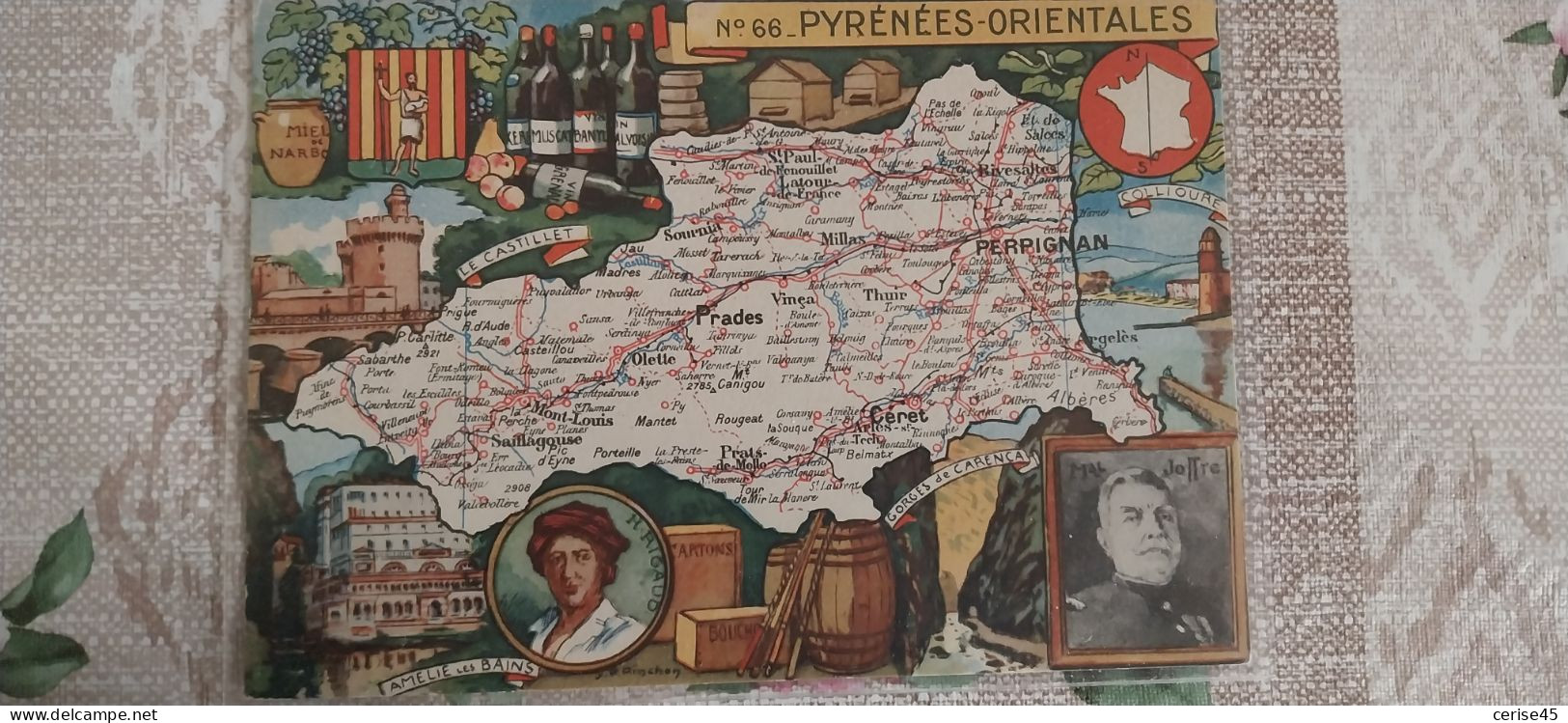 CARTE DEPARTEMENT* 66 PYRENEES ORIENTALES - Cartes Géographiques