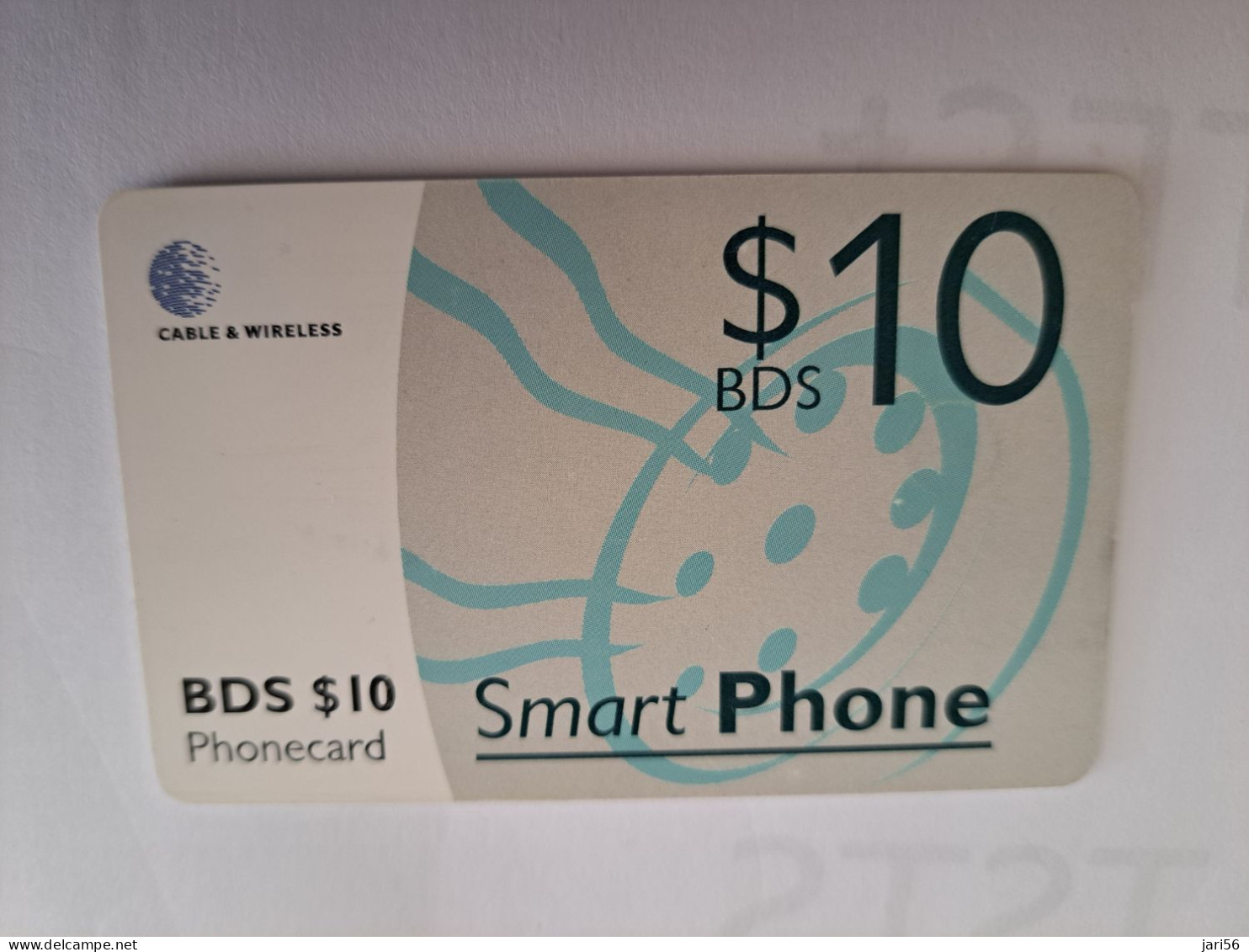 BARBADOS   $10- SMART PHONE  CHIPCARD  Fine Used Card  ** 16501** - Barbados (Barbuda)