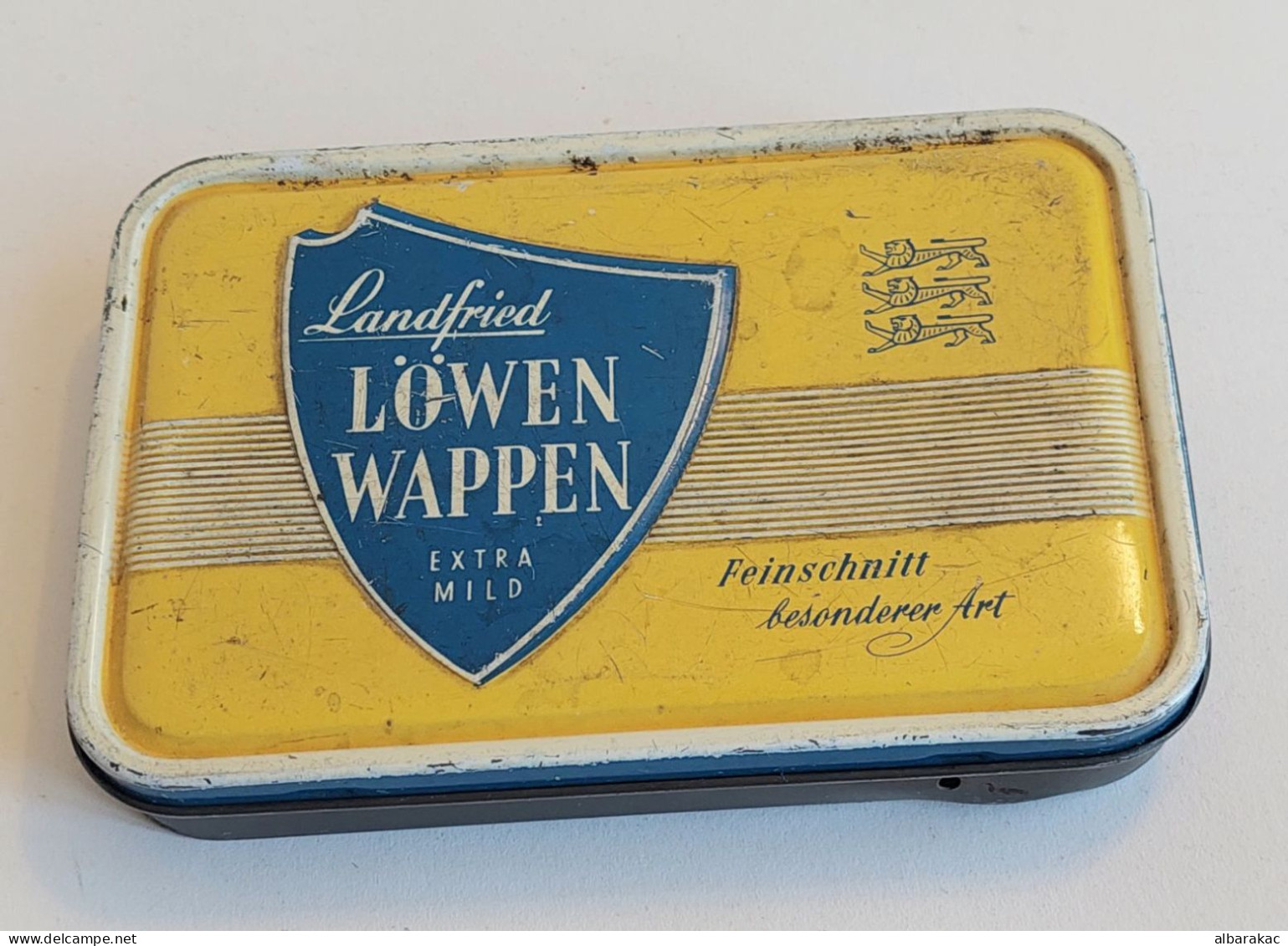 Landfried Lowen Wappen Old Tobacco Tin Case - Schnupftabakdosen (leer)