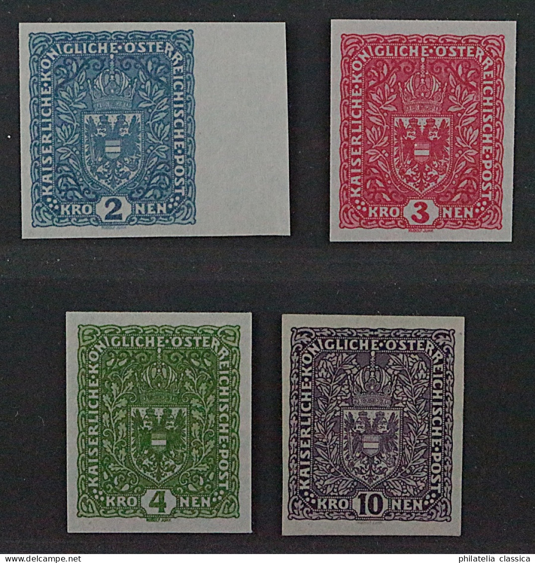 1917, ÖSTERREICH 204-07 I Z U (*) Wappen 2-10 Kr. UNGEZÄHHNT, Rarität, 1000,-€ - Nuevos