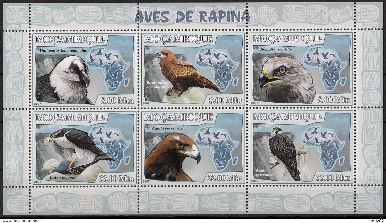 MOZAMBIQUE - OISEAUX - RAPACES - N° 2342 A 2347 - NEUF** MNH - Águilas & Aves De Presa