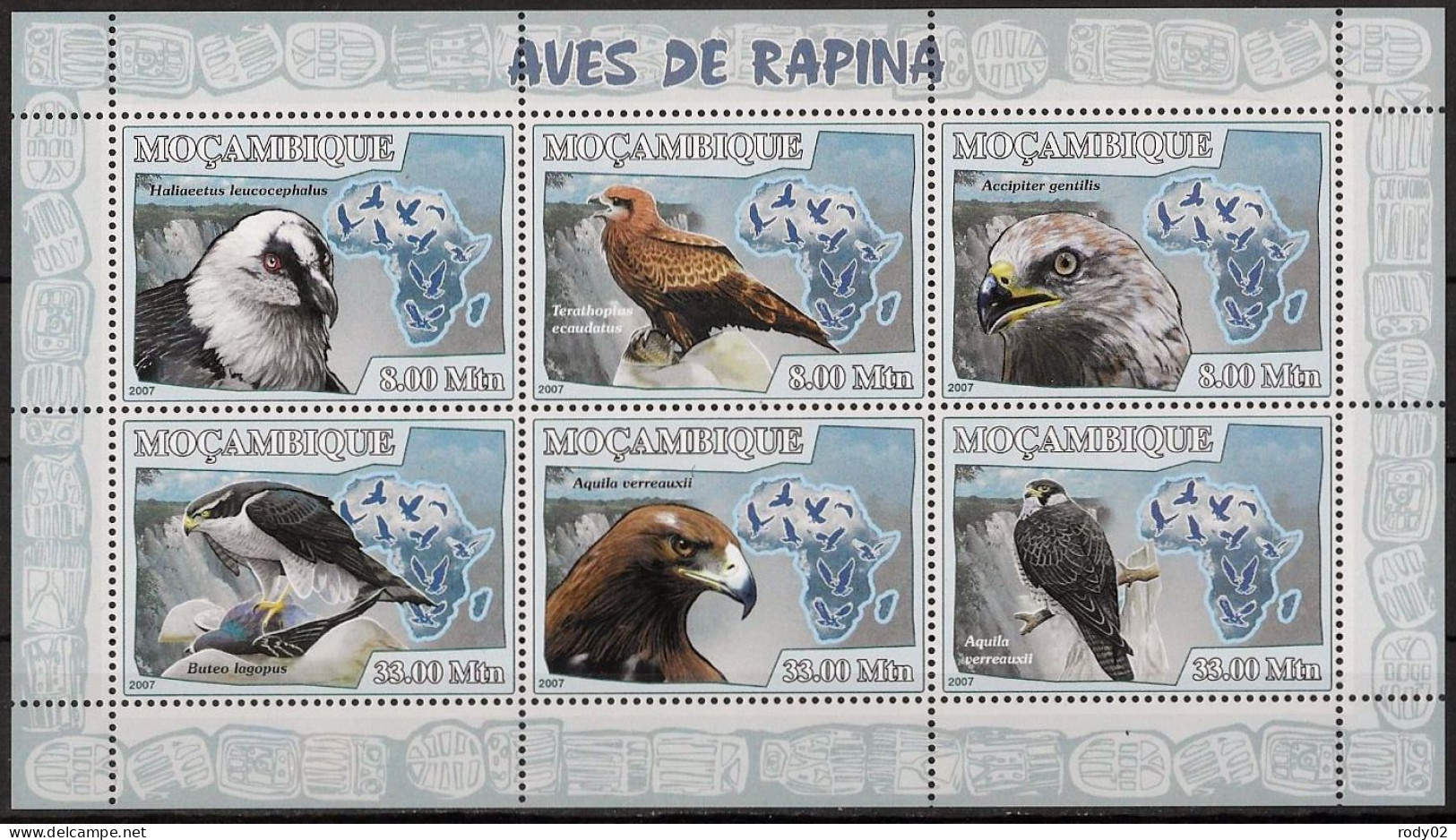 MOZAMBIQUE - OISEAUX - RAPACES - N° 2342 A 2347 - NEUF** MNH - Adler & Greifvögel