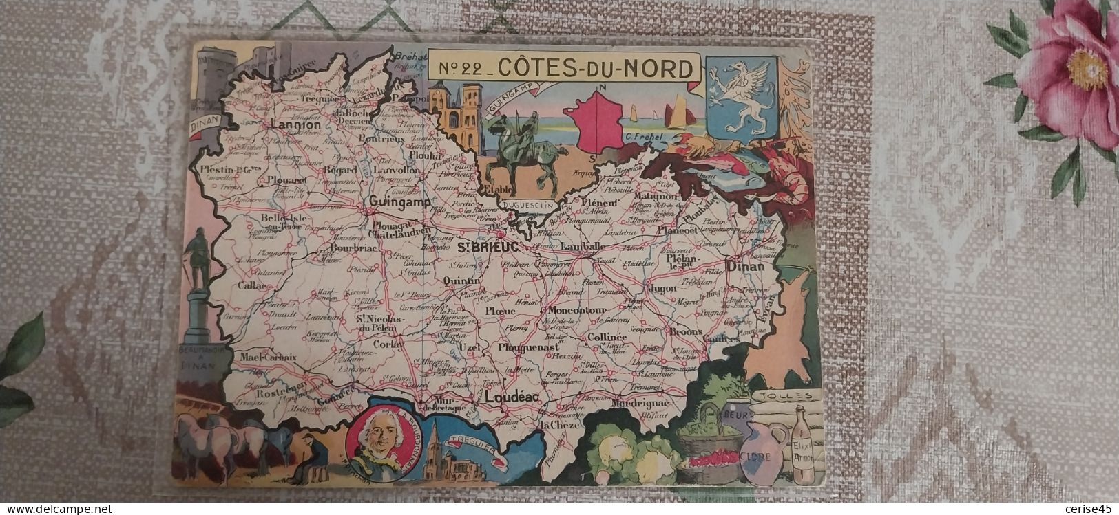 CARTE DEPARTEMENT* 22 COTES DU NORD - Landkarten