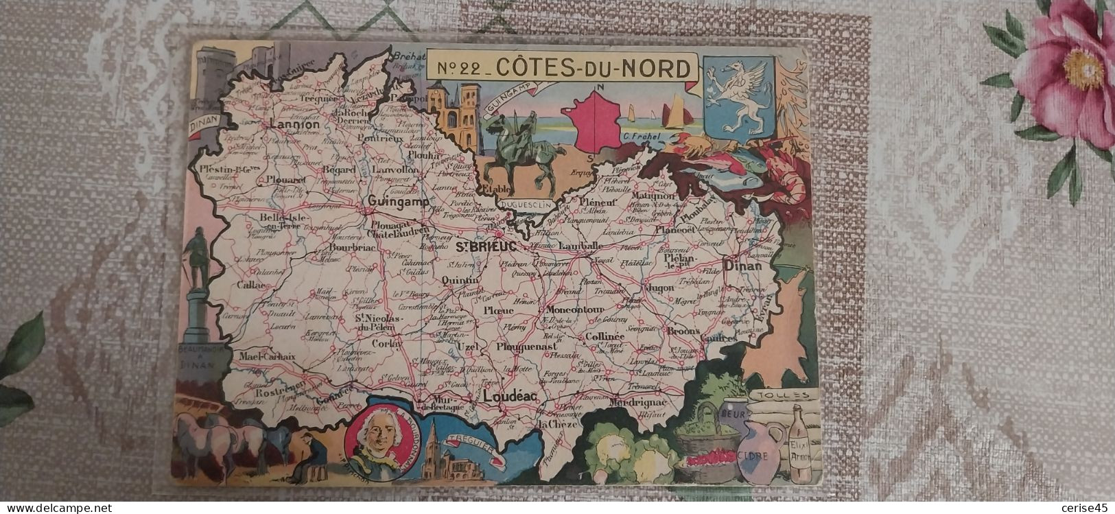 CARTE DEPARTEMENT* 22 COTES DU NORD - Landkaarten