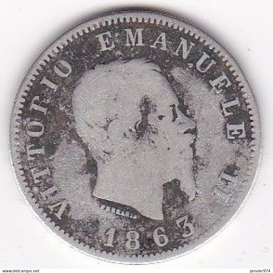 1 Lira Stemma 1863 M Milano , Vittorio Emanuele II , En Argent - 1861-1878 : Victor Emmanuel II