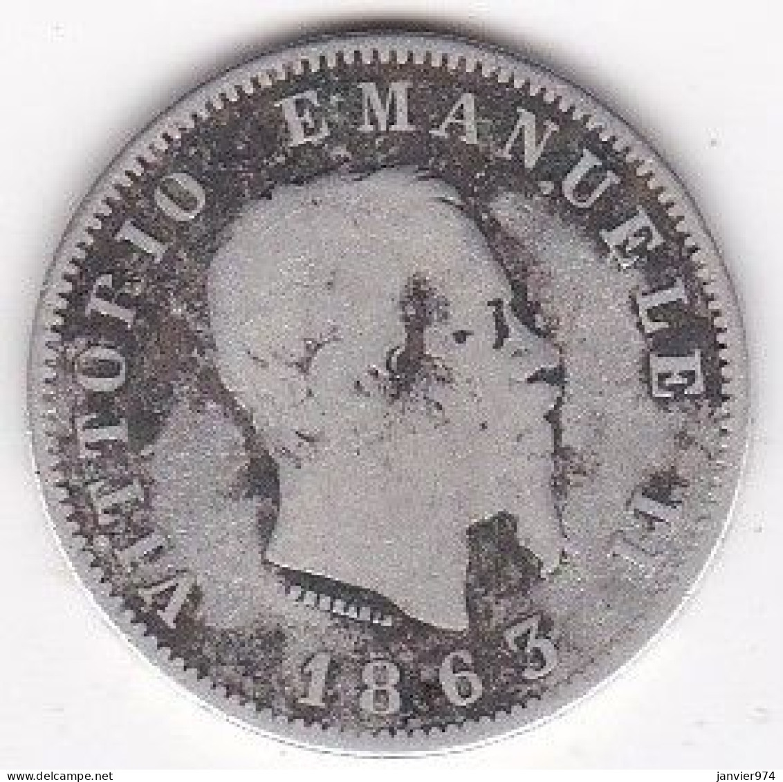 1 Lira Stemma 1863 M Milano , Vittorio Emanuele II , En Argent - 1861-1878 : Victor Emmanuel II.