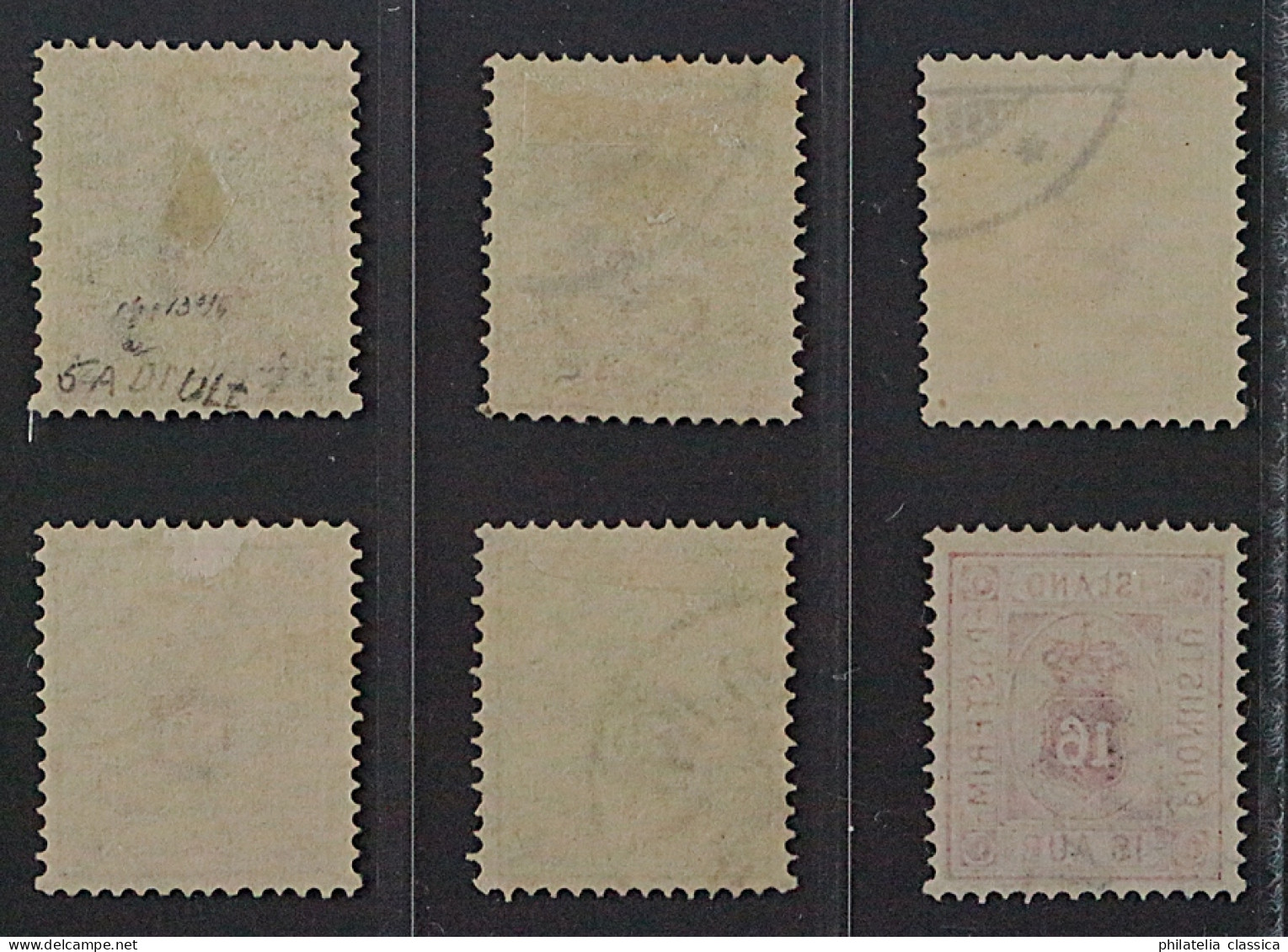Island  3-8 A,  Dienstmarken 1876/95, Zähnung 14, Sauber Gestempelt, KW 248,- € - Service