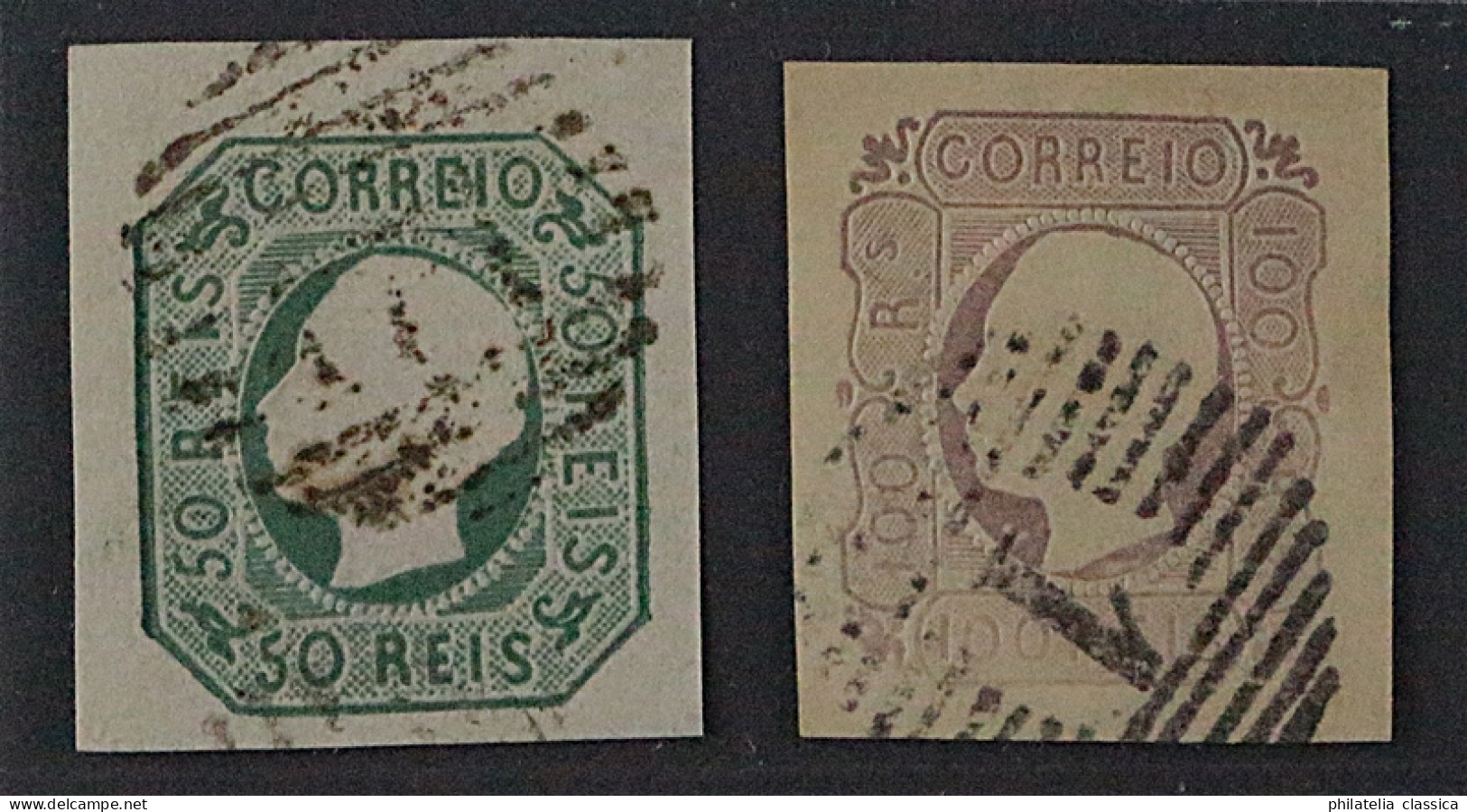 Portugal  15-16,  König Luis 50+100 R., Breitrandige LUXUS_Stücke, KW 240,- € - Unused Stamps