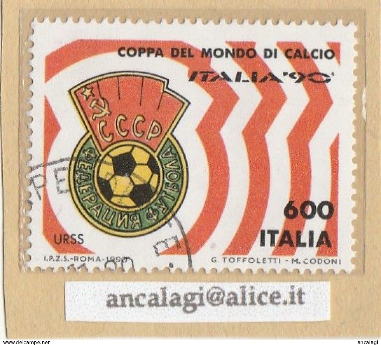 USATI ITALIA 1990 - Ref.0622 "Coppa Del Mondo: URSS" 1 Val. - - 1981-90: Afgestempeld