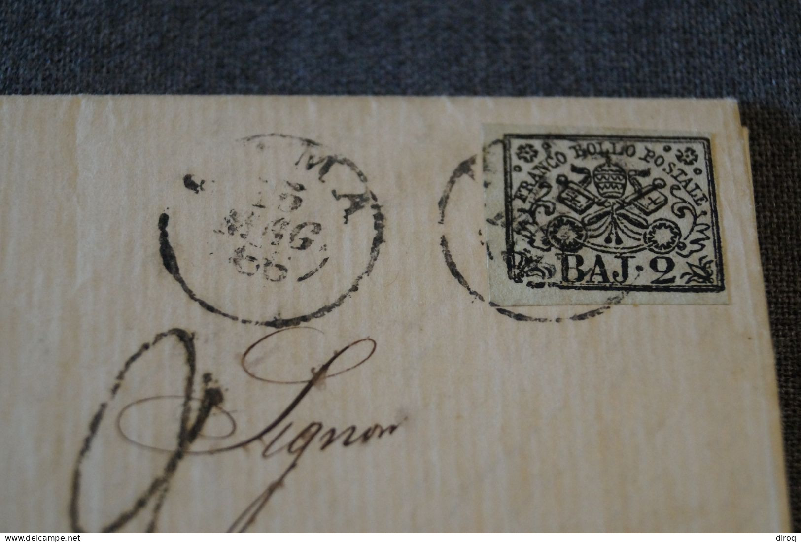 Ancien Envoi Franco Bollo Postale BAJ-2, Italia 1866,courrier à Identifier,pour Collection - Etats Pontificaux