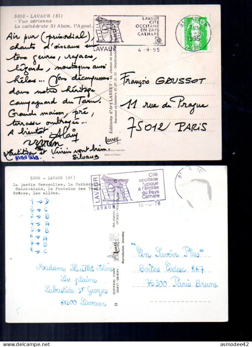 LAVAUR  LOT DE 2 CARTES A4 - Lavaur