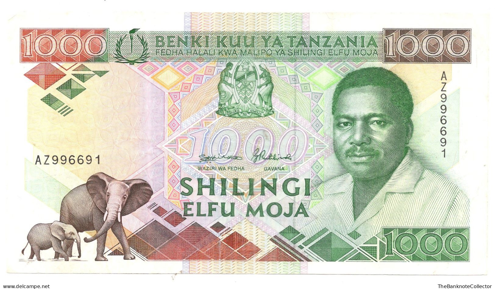 Tanzania 1000 Shillings ND 1990 P-22  Extreme Fine *scarce* - Tanzanie