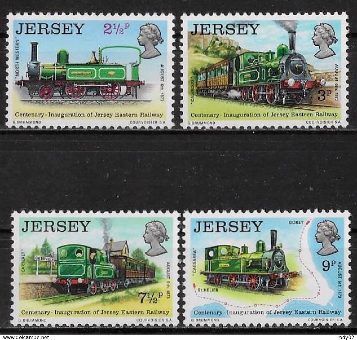 JERSEY - TRAINS - N° 79 A 82 - NEUF** MNH - Treinen