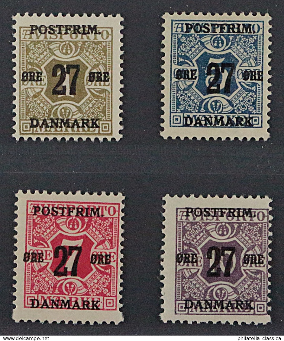 Dänemark 84-88 X ** 1918, Wasserz KRONE 1-10 Ö. Komplett, Postfrisch, KW 1000,-€ - Neufs