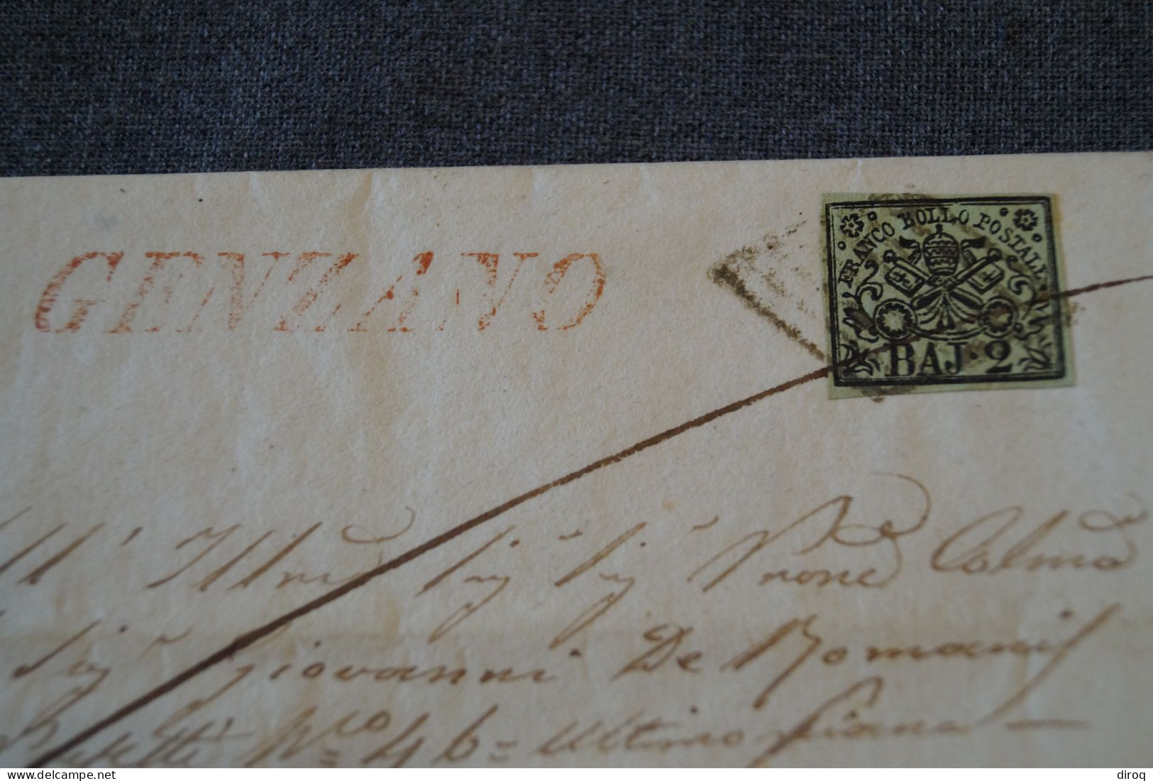 Ancien Envoi Franco Bollo Postale BAJ-2, Italia 1857,courrier à Identifier,pour Collection - Etats Pontificaux