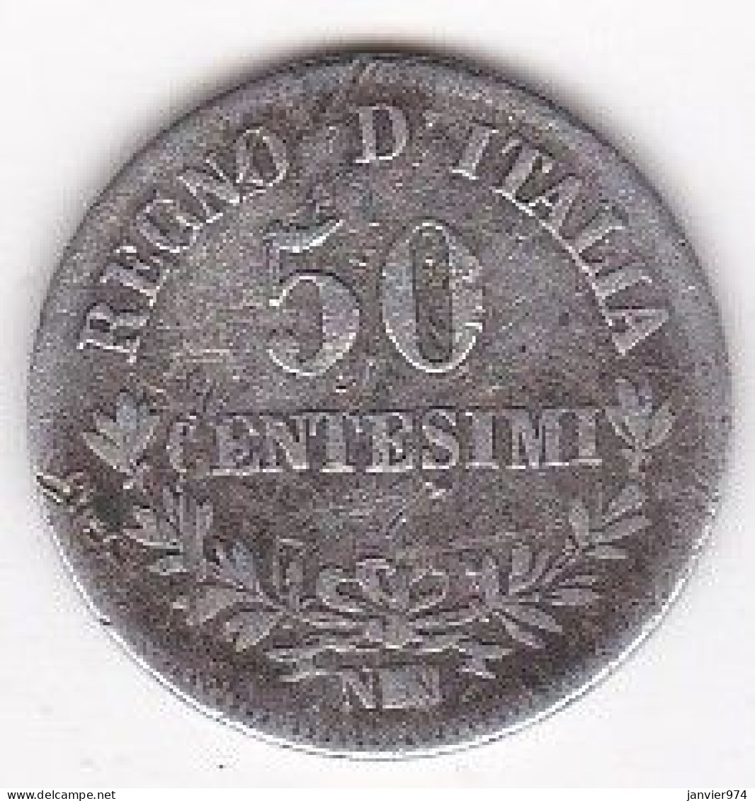 Regno D'Italia , 50 Centesimi 1863 N Naples , Vittorio Emanuel II , En Argent, - 1861-1878 : Victor Emmanuel II.