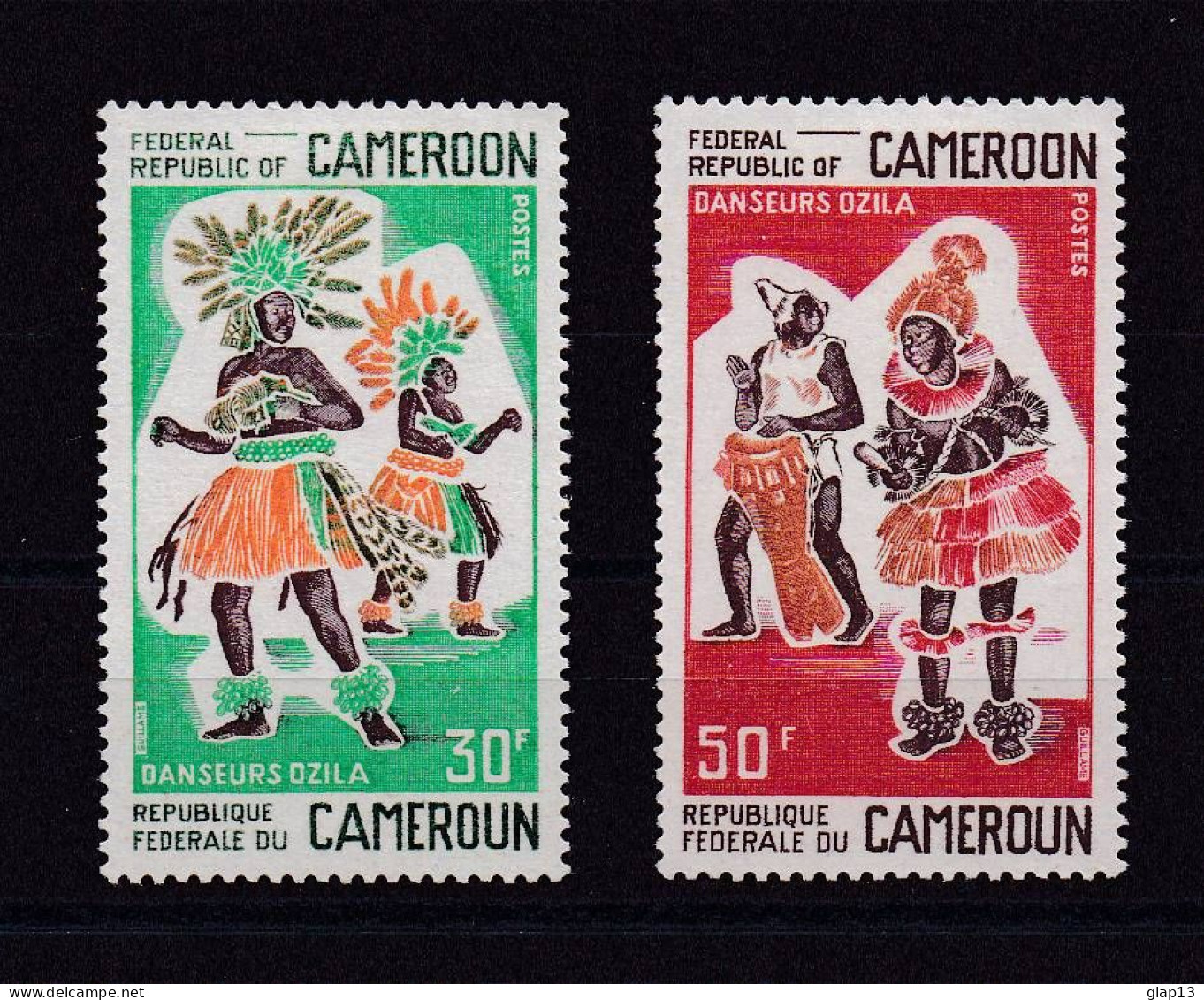 CAMEROUN 1970 TIMBRE 487/88 NEUF AVEC CHARNIERE DANSEURS OZILA - Cameroun (1960-...)