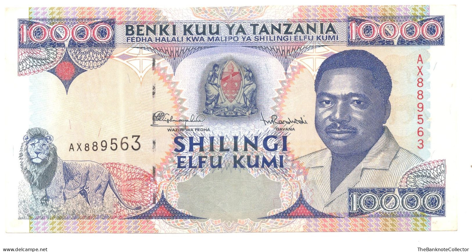 Tanzania 10000 Shillings ND 1995 P-29 Extreme Fine - Tanzania