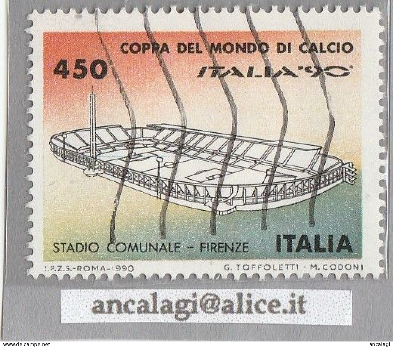 USATI ITALIA 1990 - Ref.0623B "Coppa Del Mondo Di Calcio: STADIO COMUNALE, FIRENZEI" 1 Val. - - 1981-90: Usati