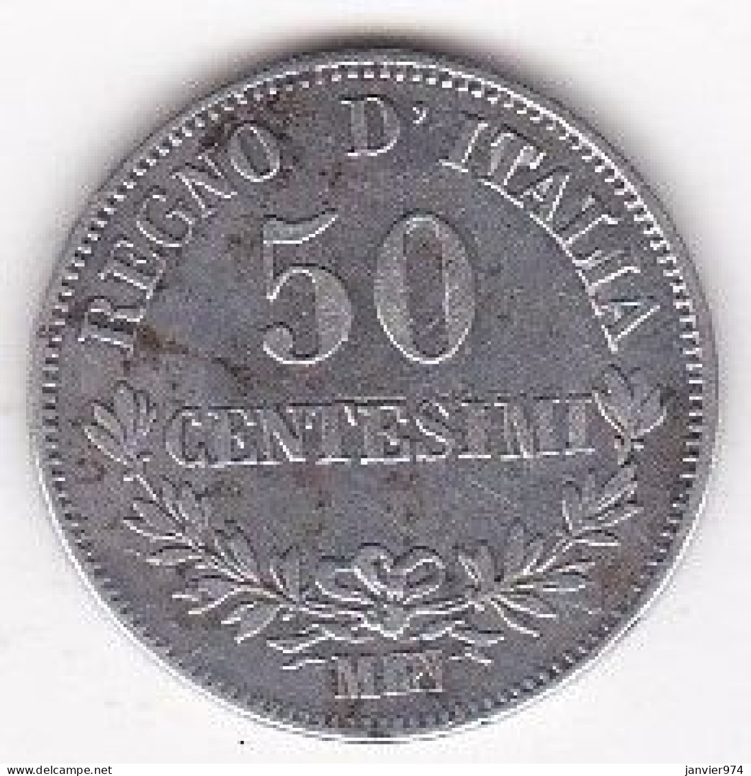 Regno D'Italia , 50 Centesimi 1867 M Milan . Vittorio Emanuele II , En Argent - 1861-1878 : Victor Emmanuel II