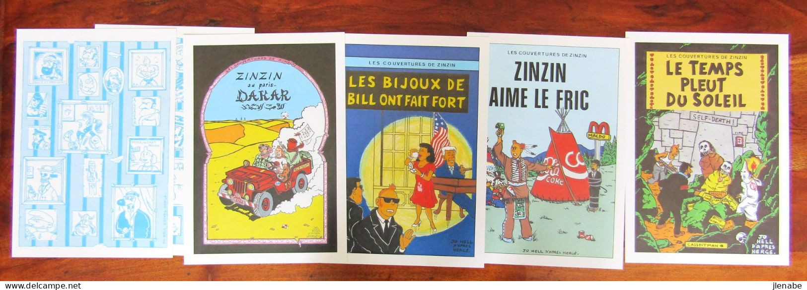 TINTIN Porte Folio Les Couvertures De ZINZIN 20 Pastiches + 1 Dédicace - Manifesti & Offsets