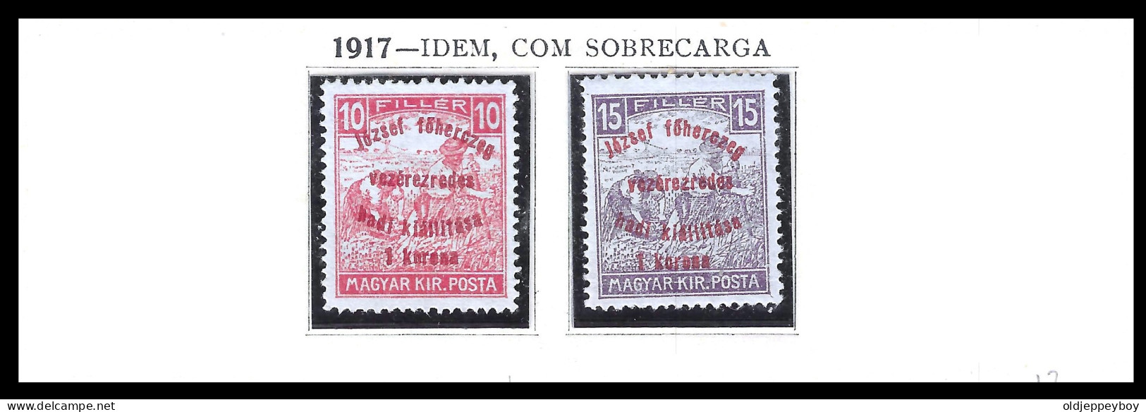 Hungary 1917. Reaper "JOSEF FOHERCEG..." Overprint Complete Set MLH Michel: 208-209 - Other & Unclassified