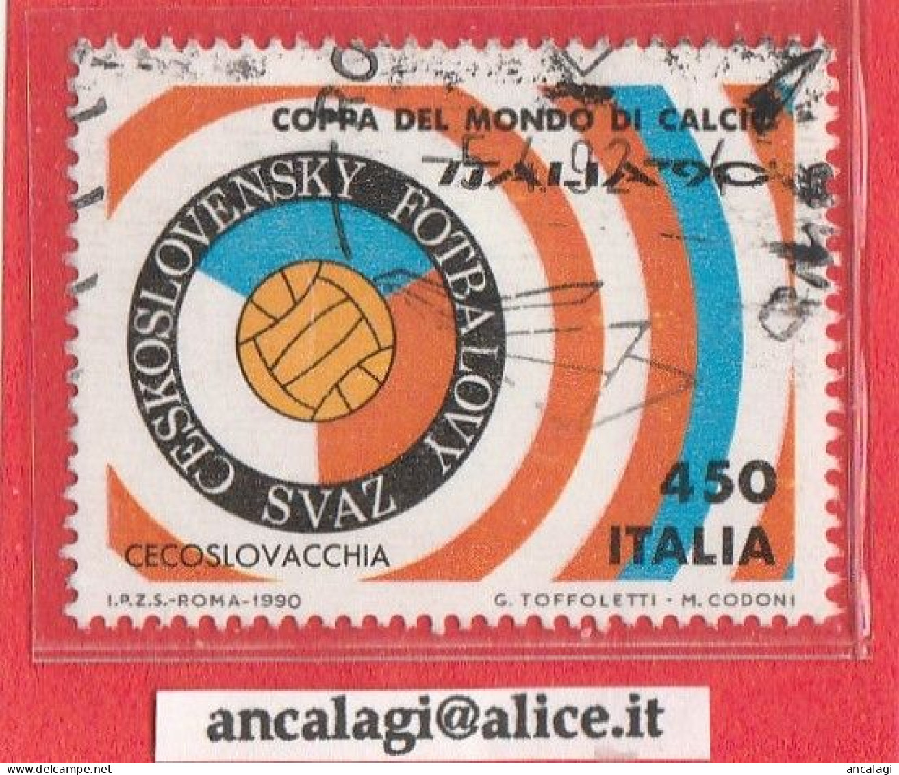 USATI ITALIA 1990 - Ref.0623 "Coppa Del Mondo Di Calcio: CECOSLOVACCHIA" 1 Val. - - 1981-90: Afgestempeld