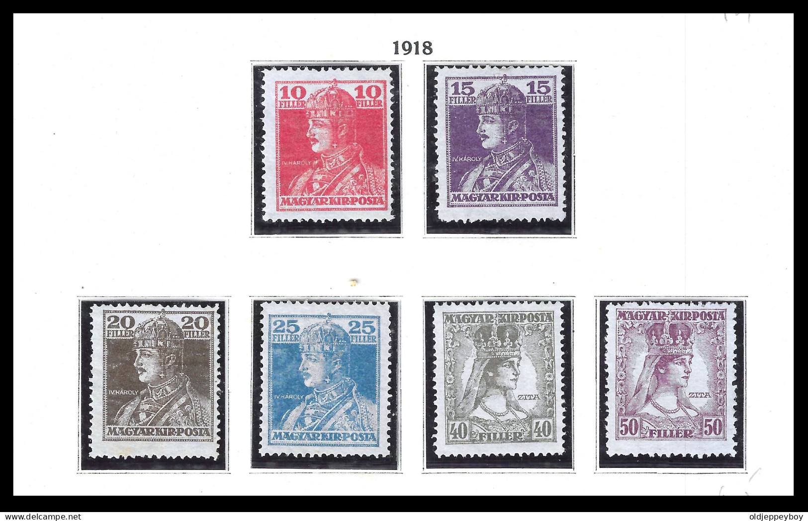 Hungary 1918. Specials - Charles And Zita FULL SET  - Normal MLH - Andere & Zonder Classificatie