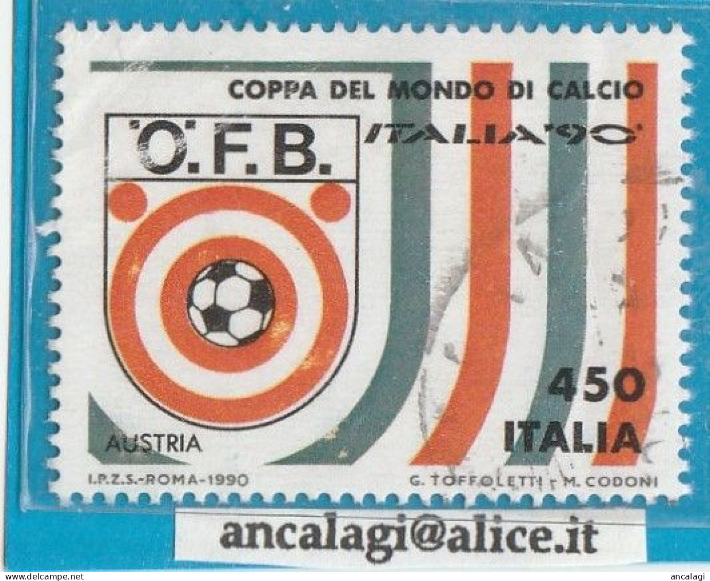 USATI ITALIA 1990 - Ref.0623A "Coppa Del Mondo Di Calcio: AUSRIA" 1 Val. - - 1981-90: Afgestempeld