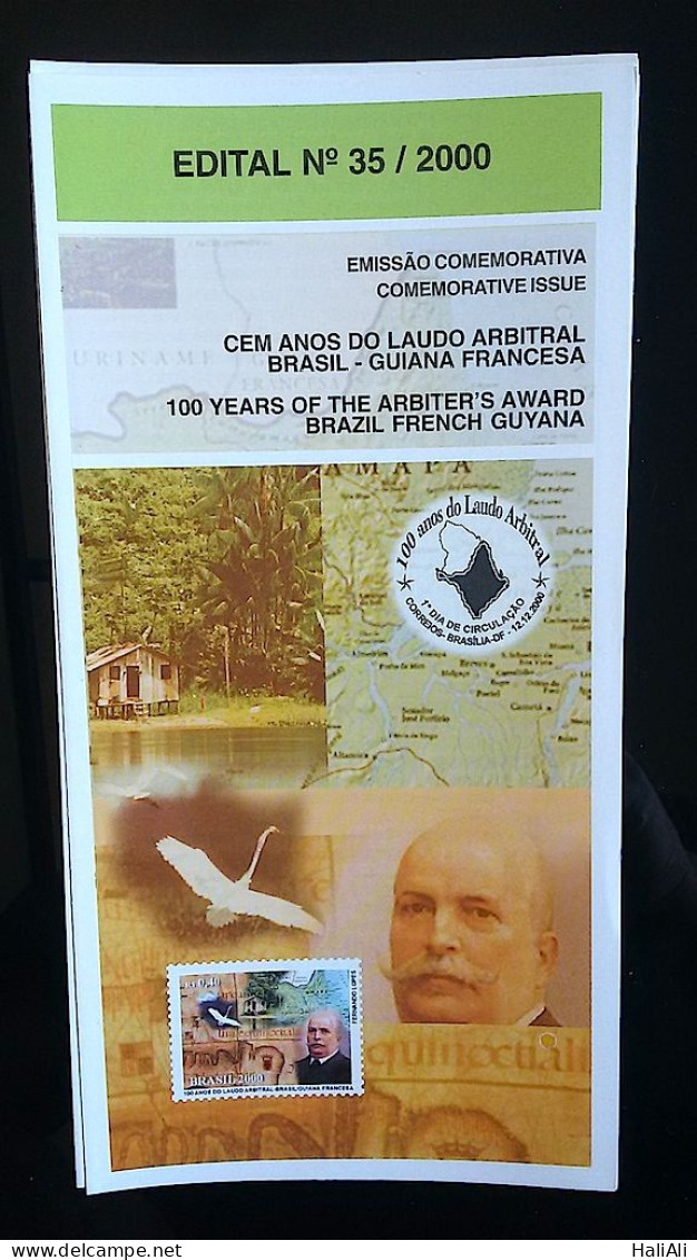 Brochure Brazil Edital 2000 35 Brazil French Guiana Without Stamp - Lettres & Documents