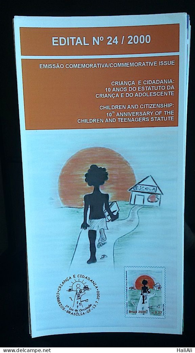 Brochure Brazil Edital 2000 24 Children And Citizenship Without Stamp - Covers & Documents