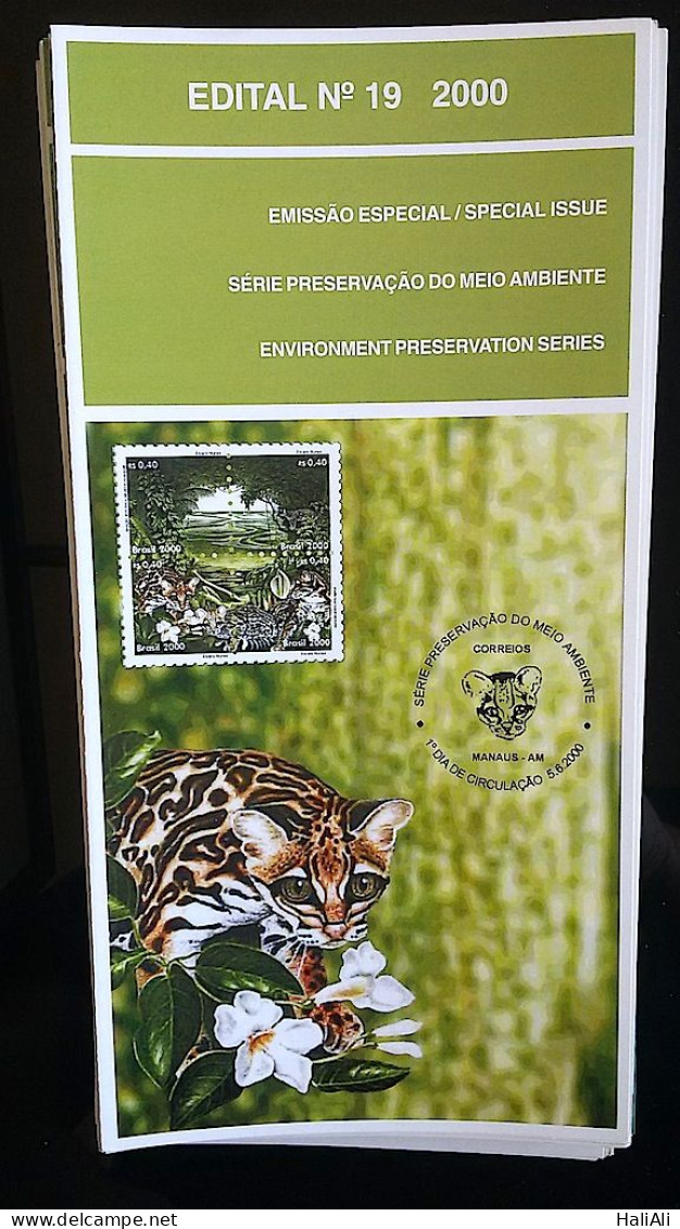 Brochure Brazil Edital 2000 19 Environmental Preservation Fauna Flora Without Stamp - Storia Postale