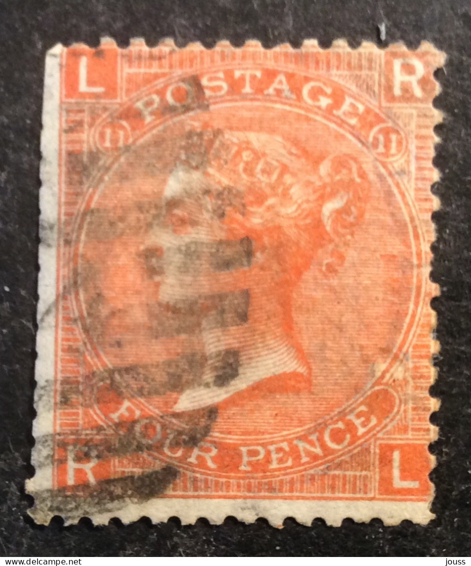 GB24 Victoria 4 P Rouge Orange YT N° 32 Planche 11 Grande Jarretière Dents Oblitéré - Usados