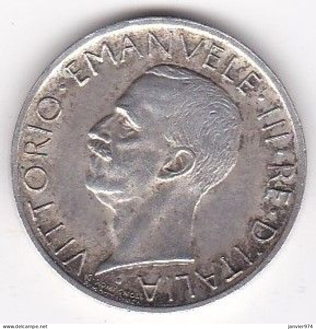 Italie . 5 Lire 1929 , 2 Rosette ( ** FERT **) . Vittorio Emanuele III. Argent - 1900-1946 : Vittorio Emanuele III & Umberto II