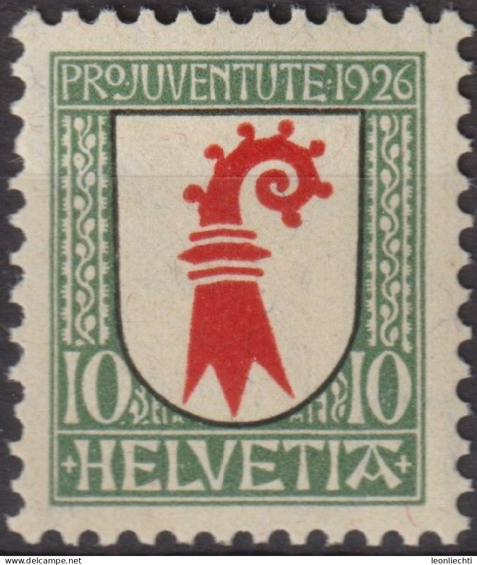 1926 Schweiz / Pro Juventute ** Zum:CH J38, Mi:CH 219, Yt:CH 223, Basel-Land, Kantonswappen, - Neufs