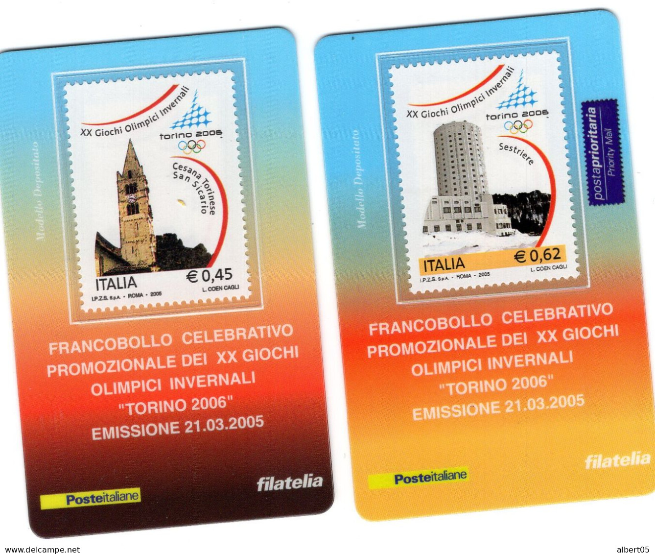 XX Giochi Olimpici Invernali  -Torino 2006 Tessere Filateliche-  XX J.O. D'hiver Turin 2006 - Cartes Philaéliques - 2001-10: Marcofilie