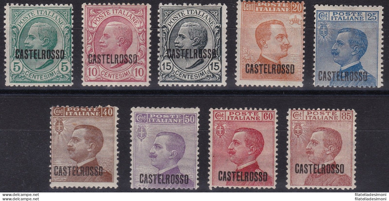 1922 CASTELROSSO , N° 1/9 , 9 Valori ,  MLH*  , LINGUELLATI - Hinged - Castelrosso