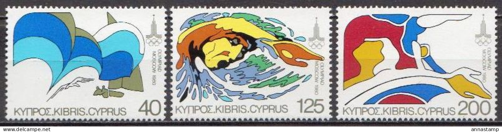 Cyprus MNH Set - Summer 1980: Moscow