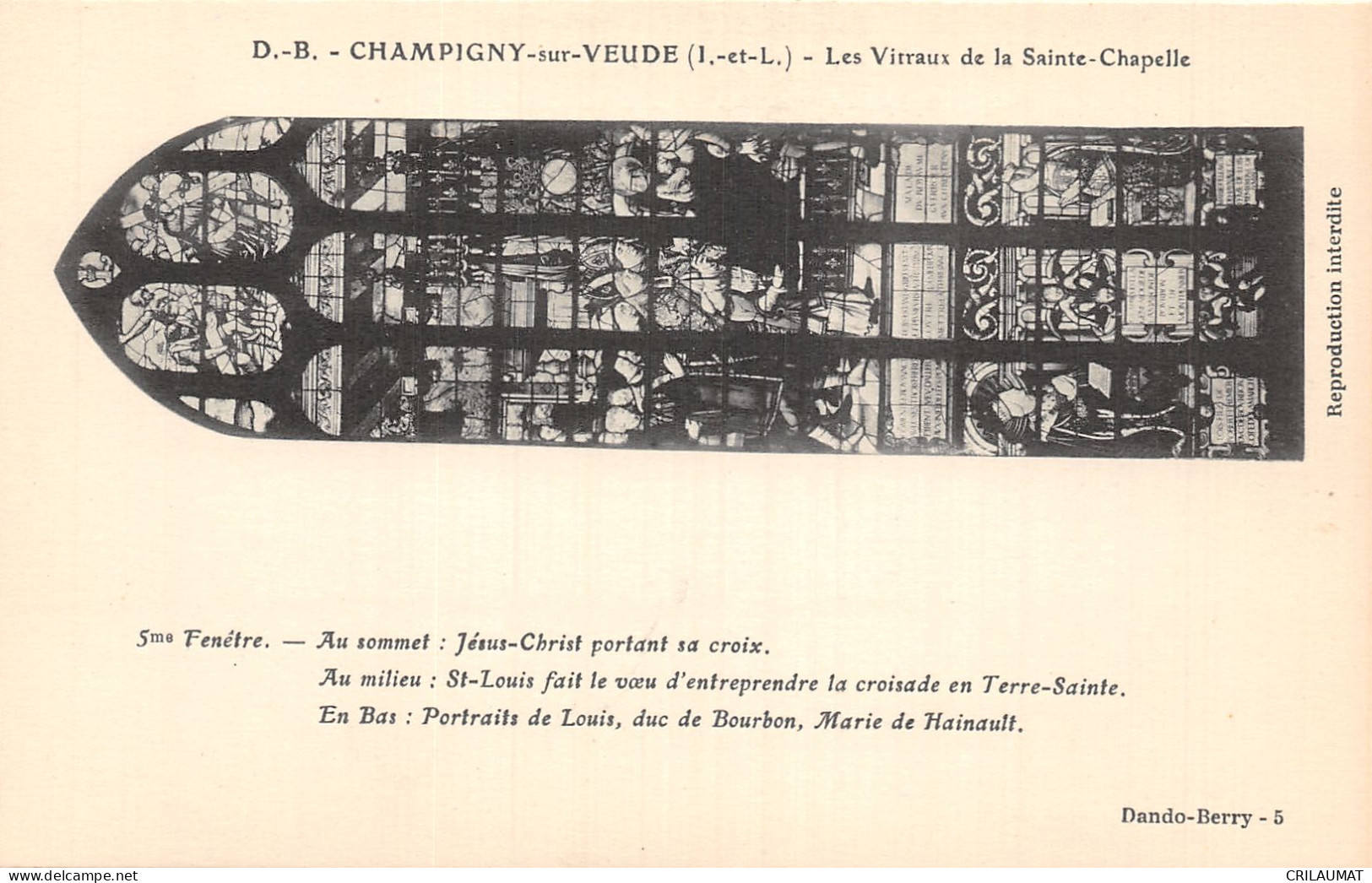 37-CHAMPIGNY SUR VEUDE VITRAUX DE LA SAINTE CHAPELLE-N°LP5026-B/0073 - Champigny-sur-Veude