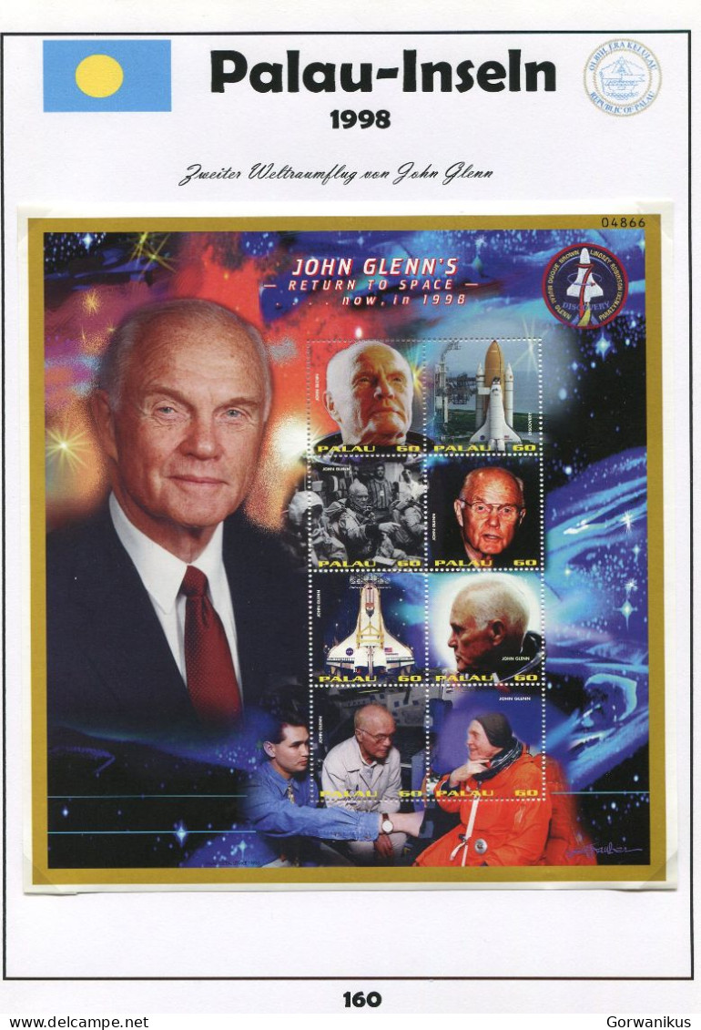 Palao John Glenn 1998 Both Sheets - Palau