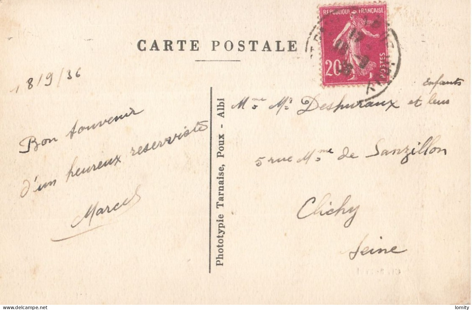 81 Saint Paul Cap De Joux Chateau De Cabrilles Cabrille CPA Carte écrite En 1936 - Saint Paul Cap De Joux