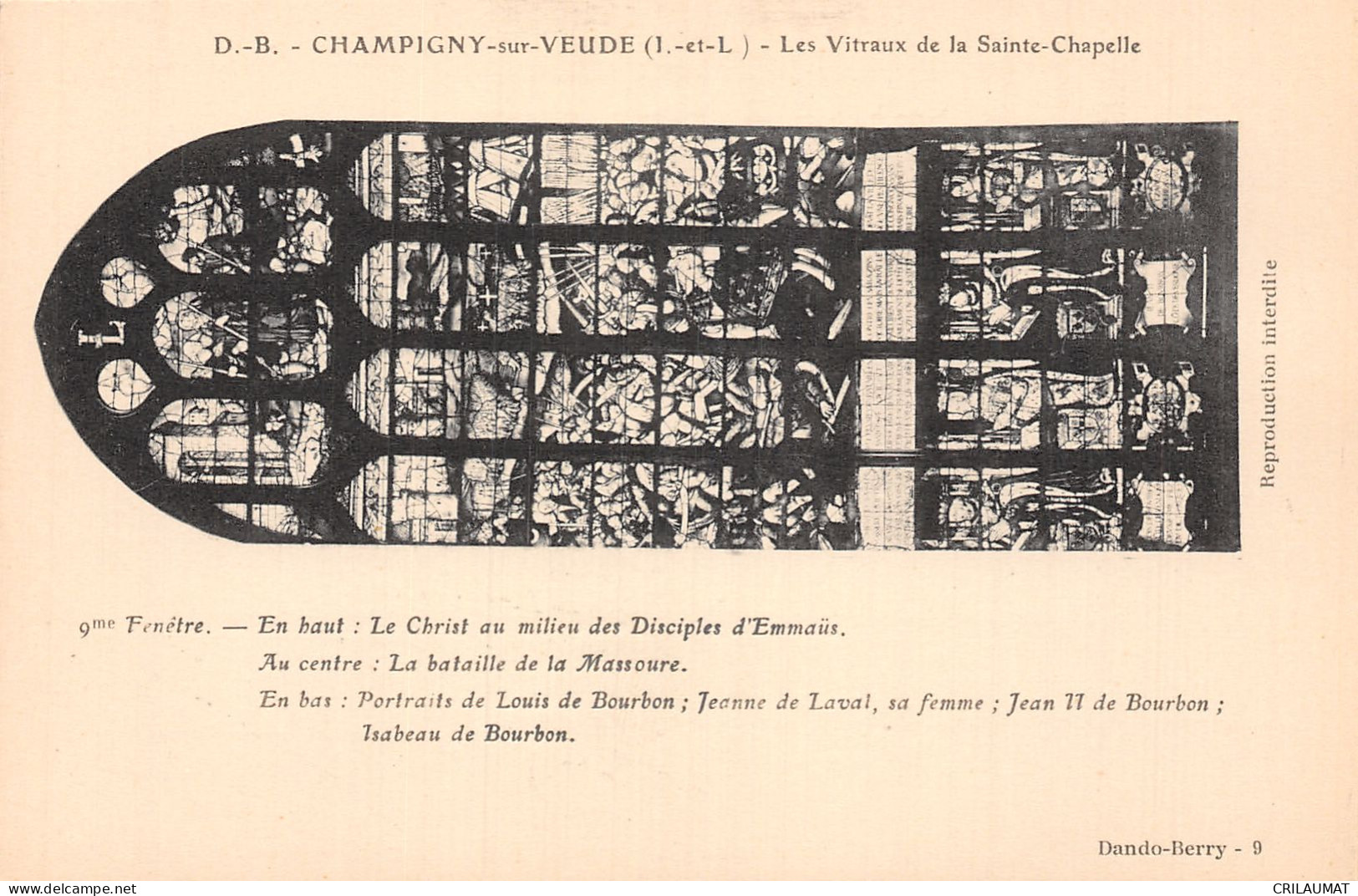 37-CHAMPIGNY SUR VEUDE VITRAUX DE LA SAINTE CHAPELLE-N°LP5026-B/0095 - Champigny-sur-Veude