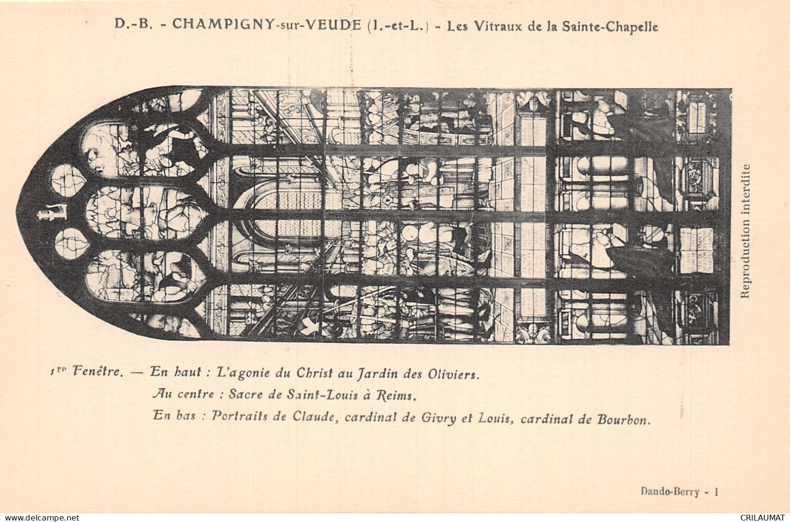 37-CHAMPIGNY SUR VEUDE VITRAUX DE LA SAINTE CHAPELLE-N°LP5026-B/0081 - Champigny-sur-Veude