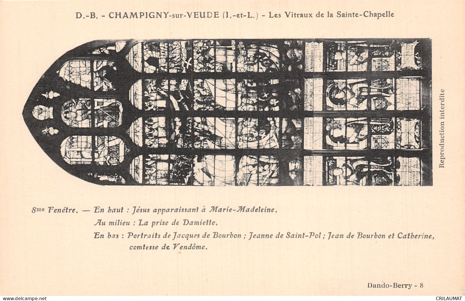 37-CHAMPIGNY SUR VEUDE VITRAUX DE LA SAINTE CHAPELLE-N°LP5026-B/0089 - Champigny-sur-Veude